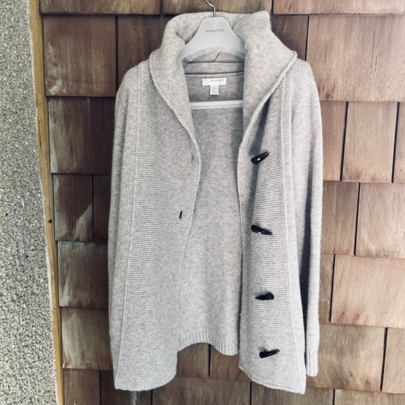 Kenar Wool Alpaca Hooded Tan Cardigan Sweater Button Closure Knit Cardigan L - Picture 14 of 14